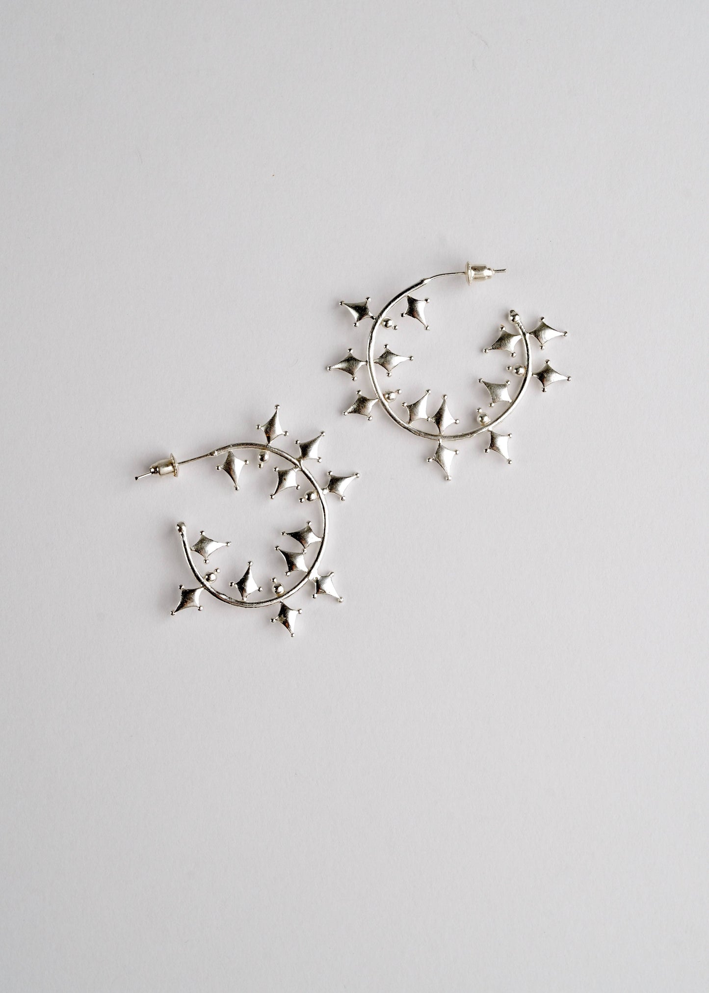 Pixel Hoops Silver