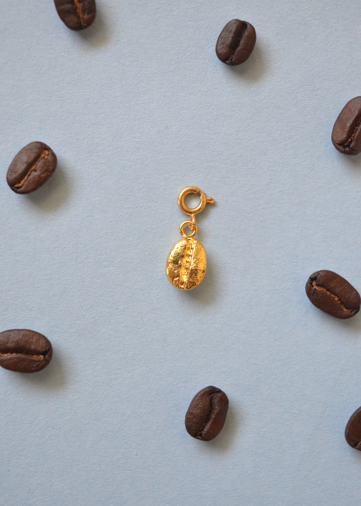 Coffee Bean Charm - Gold