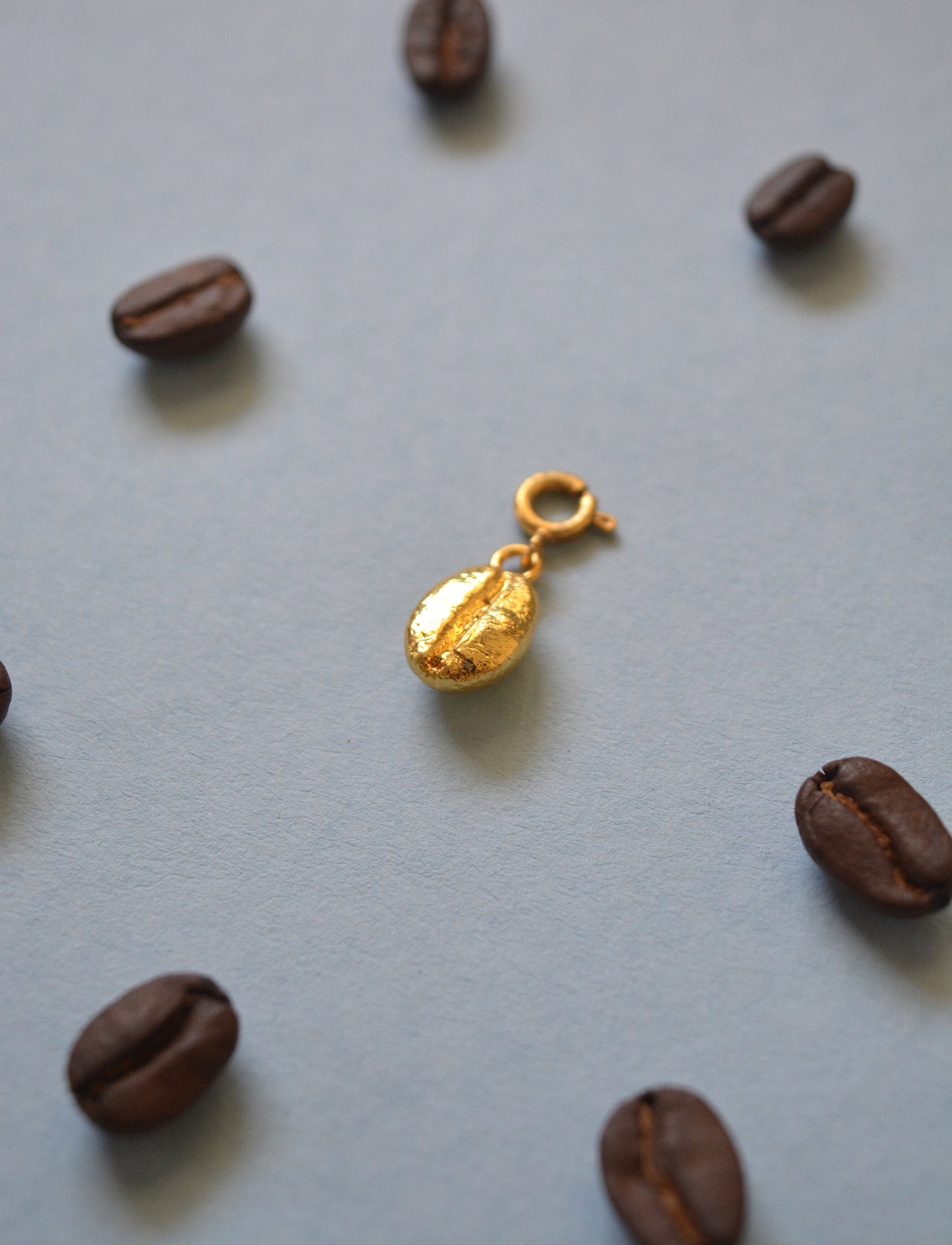 Coffee Bean Charm - Gold