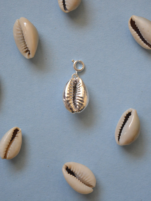 Cowrie Shell Charm - Silver