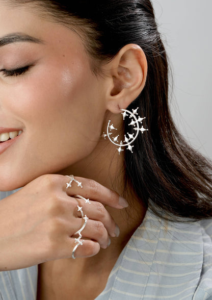 Pixel Hoops Silver