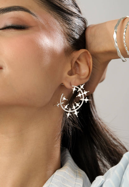 Pixel Hoops Silver